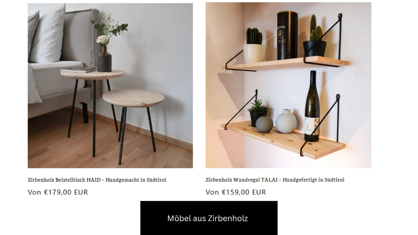 M&ouml;bel aus Zirbenholz